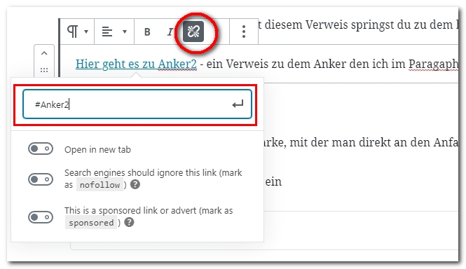 Sprungmarken in WordPress - einfach ein Inhaltsverzeichnis erstellen